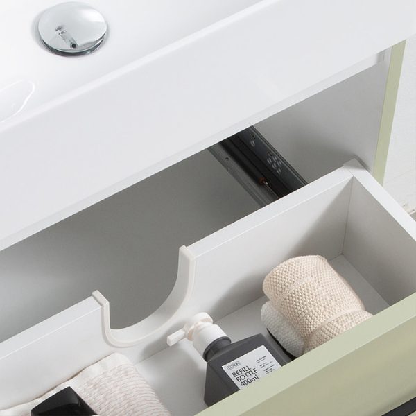 Odyssey Sage Wall Hung Vanity Unit   600mm Wide with Matt Black Handle - Image 4