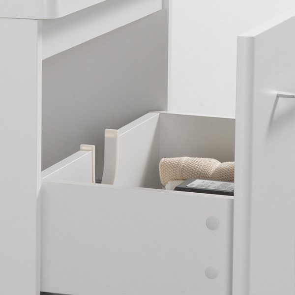 Odyssey White Wall Hung Vanity Unit   600mm Wide with Chrome Handle - Image 4