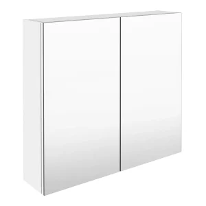 Brooklyn 800mm Gloss White Bathroom Mirror Cabinet   2 Door