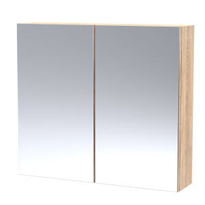 Hudson Reed Fusion 800mm Bleached Oak 50/50 Mirror Unit