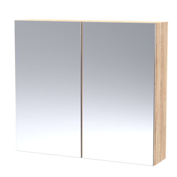 Hudson Reed Fusion 800mm Bleached Oak 50/50 Mirror Unit