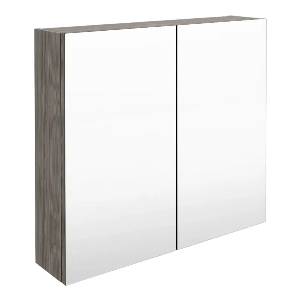 Brooklyn 800mm Grey Avola Bathroom Mirror Cabinet   2 Door