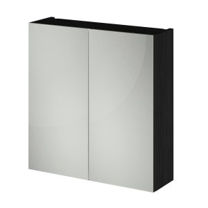 Hudson Reed Fusion 800mm Hacienda Black Bathroom Mirror Cabinet   2 Door