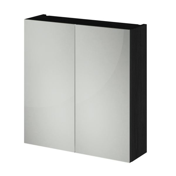 Hudson Reed Fusion 800mm Hacienda Black Bathroom Mirror Cabinet   2 Door