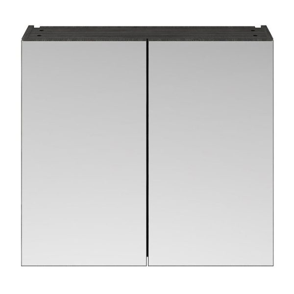 Hudson Reed Fusion 800mm Hacienda Black Bathroom Mirror Cabinet   2 Door - Image 3