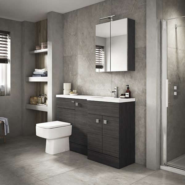 Hudson Reed Fusion 450mm Hacienda Black Mirror Unit - Image 2