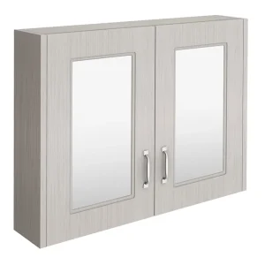 York Traditional Grey 2 Door Mirror Cabinet (800 x 162mm)