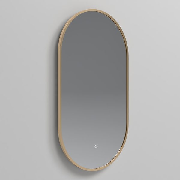 Opus Brushed Brass Lozenge LED Mirror with Anti Fog, Touch Control & Colour Changing Light - Image 6