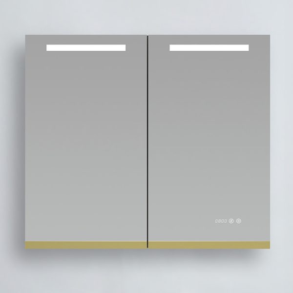 Opus 800 x 700mm LED Illuminated Mirror Cabinet incl. Anti Fog, Touch Sensor and Time Display - Image 3