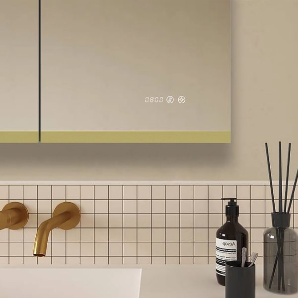 Opus 800 x 700mm LED Illuminated Mirror Cabinet incl. Anti Fog, Touch Sensor and Time Display - Image 4