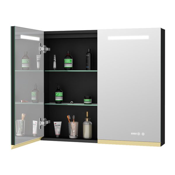 Opus 800 x 700mm LED Illuminated Mirror Cabinet incl. Anti Fog, Touch Sensor and Time Display - Image 2