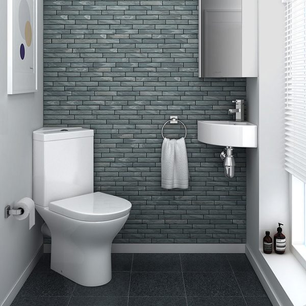 Orion Modern Corner Toilet + Soft Close Seat - Image 3