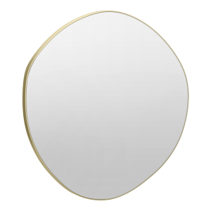 Arezzo 600 x 580mm Organic Mirror   Brushed Brass
