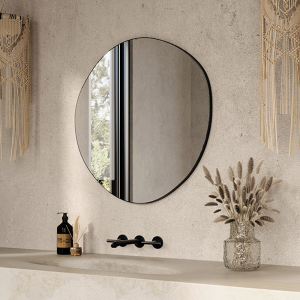 Arezzo 600 x 580mm Organic Mirror   Matt Black