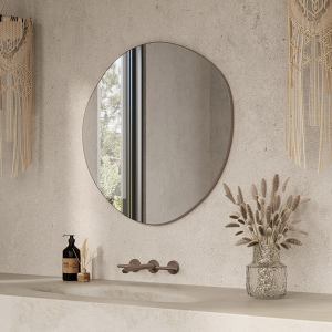 Arezzo 600 x 580mm Organic Mirror   Brushed Bronze
