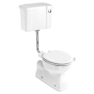 Burlington Concealed S Trap Bottom Outlet Low Level WC with 520mm Push Button Cistern