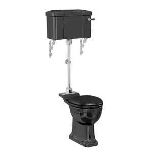 Burlington Jet Black Medium Level Traditional Toilet