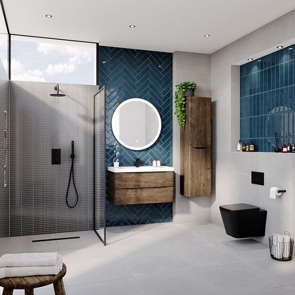 Arezzo Square Wall Hung Rimless Toilet incl. Soft Close Seat Matt Black - Image 2