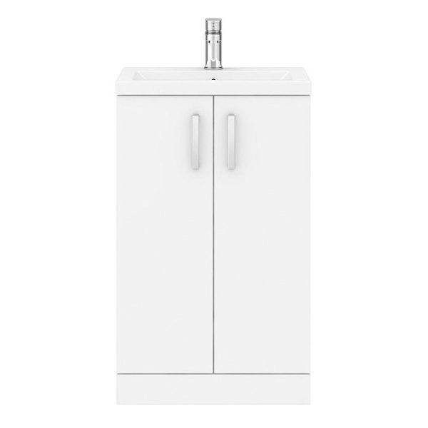 Pallas 500 Modern Gloss White Floor Standing Vanity Unit - Image 5