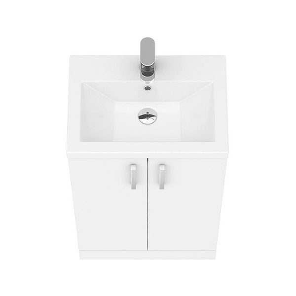 Pallas 500 Modern Gloss White Floor Standing Vanity Unit - Image 6