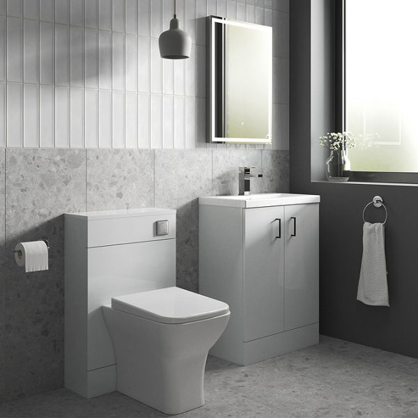 Pallas 600 Modern Gloss White Floor Standing Vanity Unit - Image 3