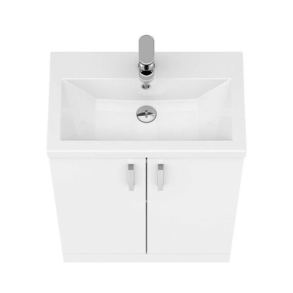 Pallas 600 Modern Gloss White Floor Standing Vanity Unit - Image 6