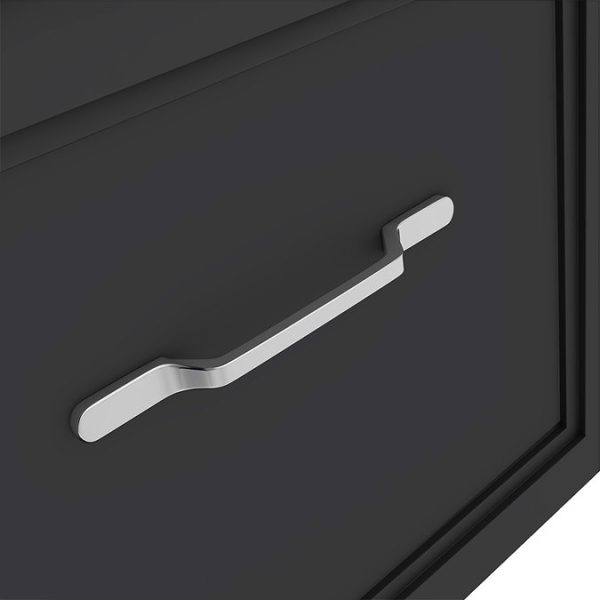 Trafalgar Wall Hung Vanity   Matt Black   800mm 1 Drawer with Chrome Handle - Image 2