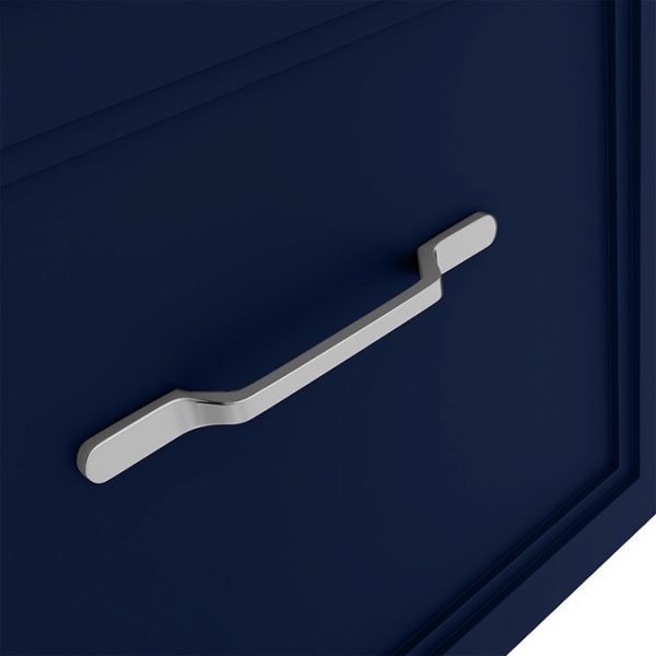 Trafalgar Wall Hung Vanity   Matt Blue   800mm 2 Drawer with Chrome Handles - Image 2
