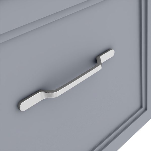 Trafalgar Wall Hung Vanity   Matt Grey   800mm 1 Drawer with Chrome Handle - Image 2