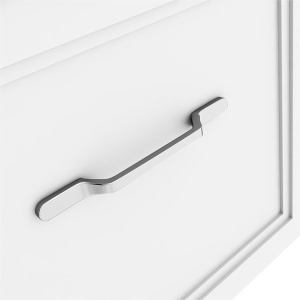 Trafalgar Wall Hung Vanity   Matt White   800mm 2 Drawer with Chrome Handles - Image 2