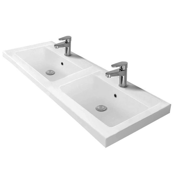 Venice Fluted 1205mm Anthracite Vanity Unit   Wall Hung 4 Drawer Double Basin with Chrome Handles - Image 3