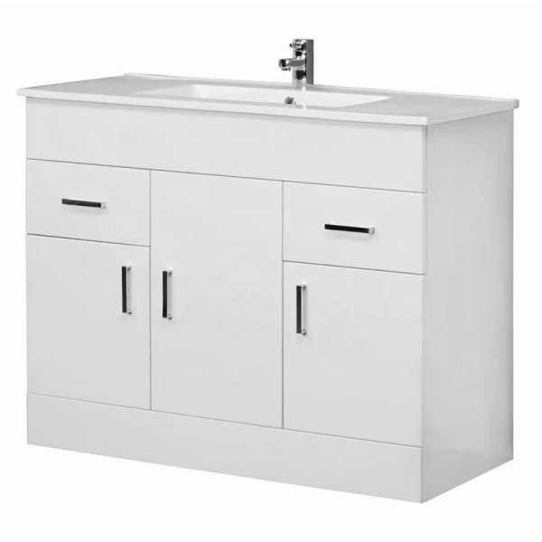 Nuie Cardinal Minimalist Gloss White Vanity Unit W1000 x D400mm