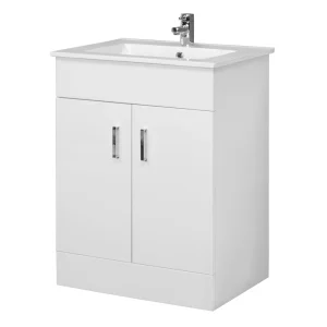 Nuie Cardinal Minimalist Gloss White Vanity Unit W600 x D400mm