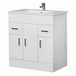 Nuie Cardinal Minimalist Gloss White Vanity Unit W800 x D400mm