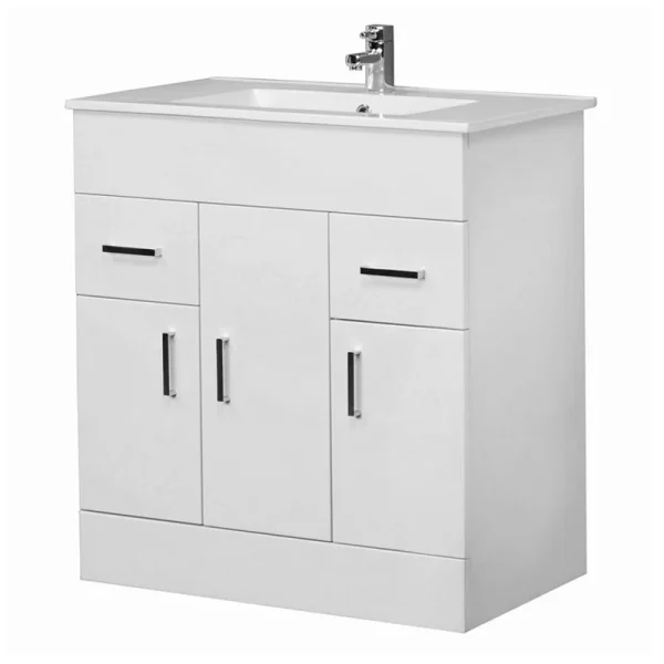 Nuie Cardinal Minimalist Gloss White Vanity Unit W800 x D400mm