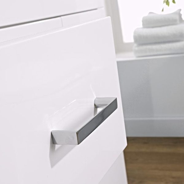 Nuie Eden Minimalist Gloss White Vanity Unit W1000 x D400mm - Image 2