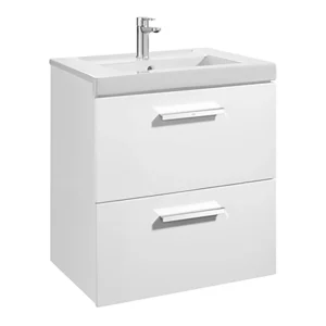 Roca Prisma 600m 2 Drawer Wall Hung Vanity Unit   Gloss White