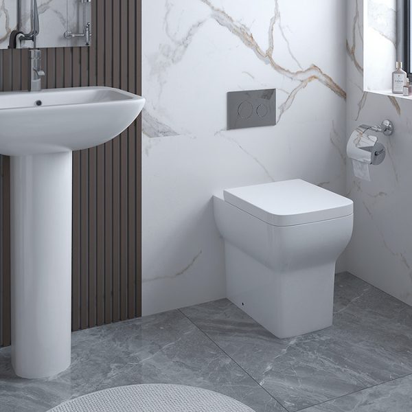 Potenza Back to Wall Rimless Toilet Pan with Soft Close Seat - Image 4