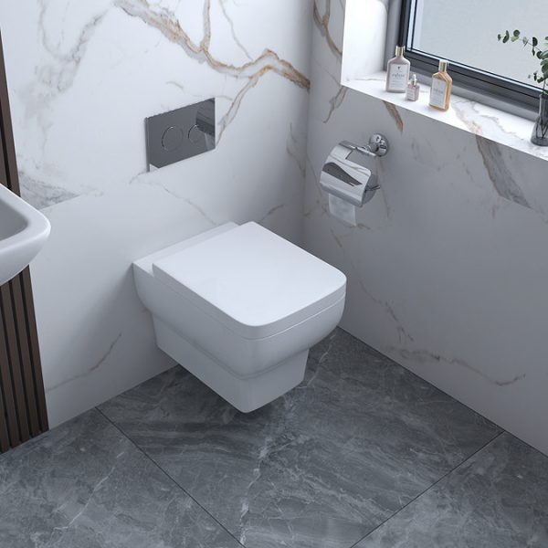 Potenza Wall Hung Rimless Pan with Soft Close Seat - Image 3