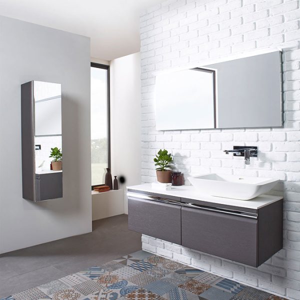 Roper Rhodes Pursuit Wall Hung Countertop Vanity Unit   Gloss White   1200mm Solid Worktop - Image 4