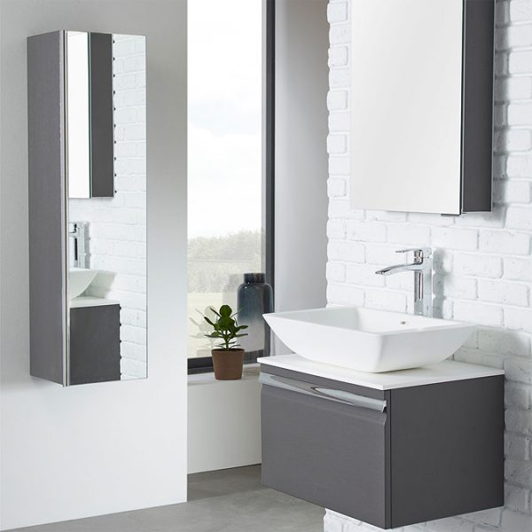 Roper Rhodes 320mm Mirrored Storage Unit   Gloss White - Image 2