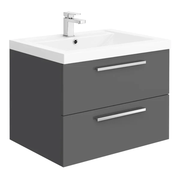 Hudson Reed 720mm Gloss Grey Modular Basin Vanity Unit
