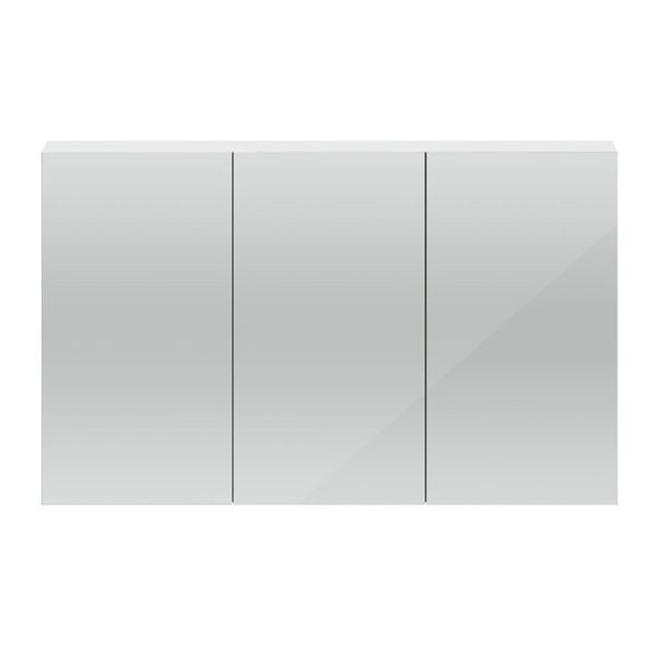 Hudson Reed Fusion 1350mm White Gloss 3 Door Mirror Cabinet - Image 2