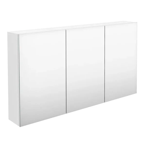 Hudson Reed Fusion 1350mm White Gloss 3 Door Mirror Cabinet