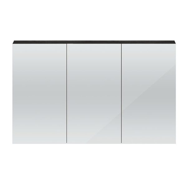 Hudson Reed Fusion 1350mm Hacienda Black 3 Door Mirror Cabinet - Image 2