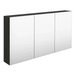 Hudson Reed Fusion 1350mm Hacienda Black 3 Door Mirror Cabinet