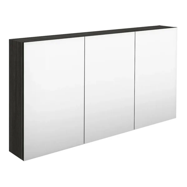 Hudson Reed Fusion 1350mm Hacienda Black 3 Door Mirror Cabinet