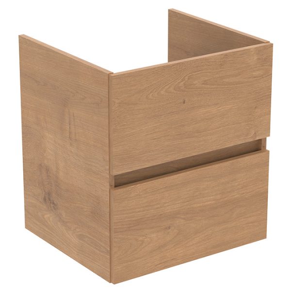 Ideal Standard Eurovit+ 50cm Wall Hung 2 Drawer Vanity Unit with Basin   Natural Oak - Image 4