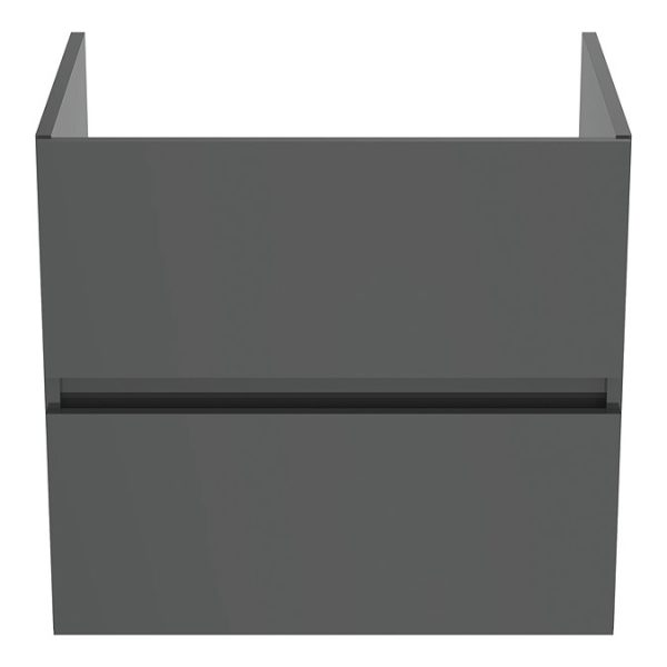 Ideal Standard Eurovit+ 60cm Wall Hung 2 Drawer Vanity Unit with Basin   Mid Grey - Image 4