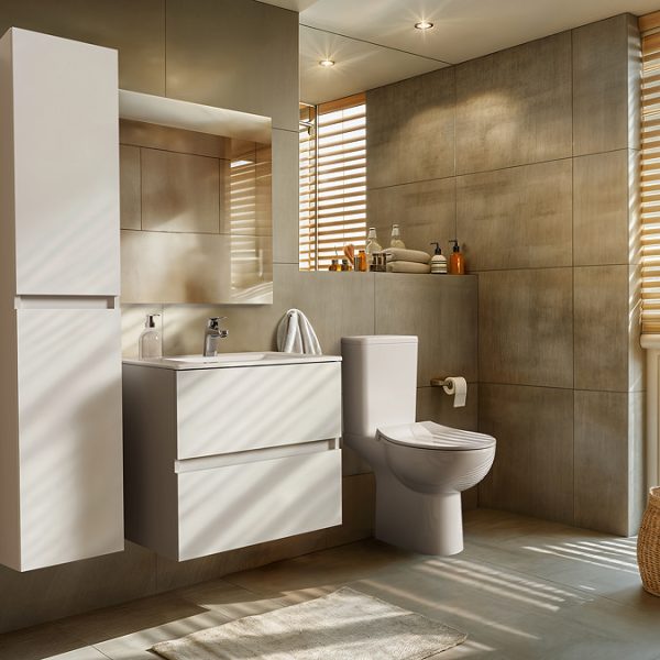 Ideal Standard Eurovit+ 60cm Wall Hung 2 Drawer Vanity Unit with Basin   Gloss White - Image 5